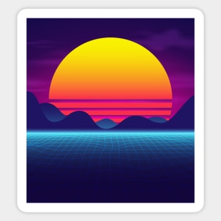 brilliantly sunset synthwave Sticker